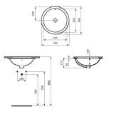 Кръгла мивка под плот Ideal Standard Connect 48 см 2 E505401
