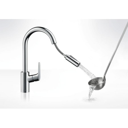Hansgrohe Focus 240 смесител с изтеглящ с душ на топ цена — Gaudi DS