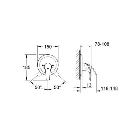 Grohe Eurosmart за вграждане за душ  на топ цена — Gaudi DS