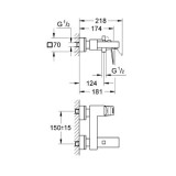 Grohe Eurocube стенен за вана/душ 2 23140000