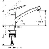 Hansgrohe Logis 120 смесител за кухня едноръкохватков 2 71830000