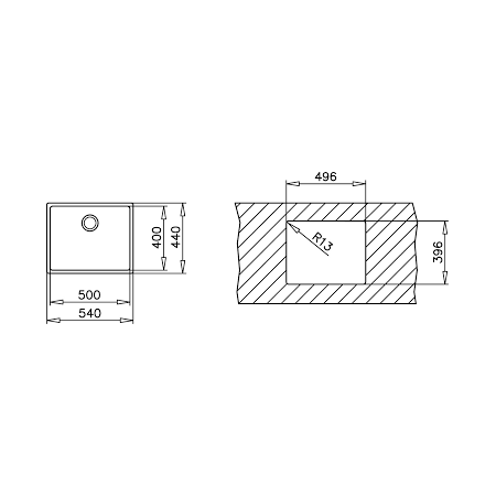 TEKA BE Linea 500/400, Мивка