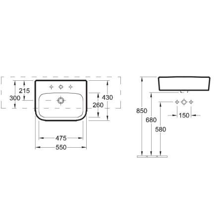 Villeroy & Boch Architectura мивка за вграждане с размери 550х430 mm