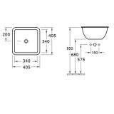 Villeroy & Boch Loop & Friends 40.5х40.5 см мивка за вграждане 2 61561001
