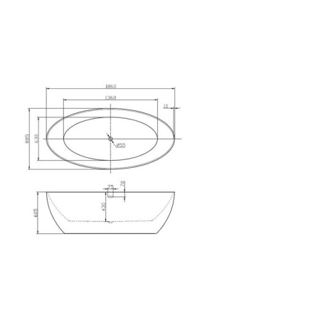 Свободностояща вана Oval 186 - 186x88.5x60.5