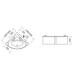 Wellis Scala Hydro™  хидромасажна ъглова вана 140x140 см 4 WK00017-2