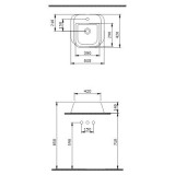 Bocchi Firenze 50см умивалник за монтаж върху плот бял гланц 2 1074 001 0126