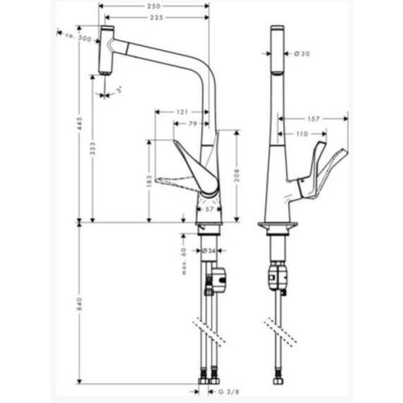 Стоящ Metris Select 320, Hansgrohe