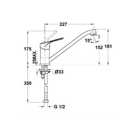 Teka MT Plus 913 смесител за кухня, нисък