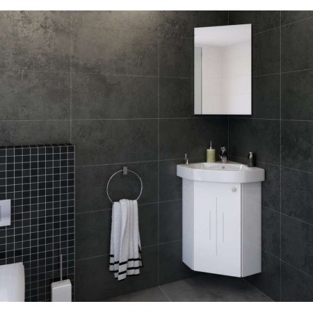 Комплект Visota Kara 46 PVC, огледален горен шкаф, ъглови