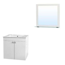 Комплект Athena 55см PVC, огледало+ долен с  мивка, конзолен MM5501UN+KT5501NM