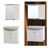 Комплект PM 55см PVC горен с огледало и LED,  мивка, конзолни 1 PM5501UN+PMC5501N 
