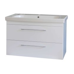Долен Roma 85см PVC, конзолен с чекмеджета и мивка R8501N