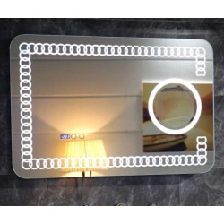 Огледало  с вградено LED осветление, часовник 90х60см GDS_icl1790