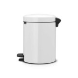 Brabantia NewIcon 5 l - кош с педал, бял 3 649004