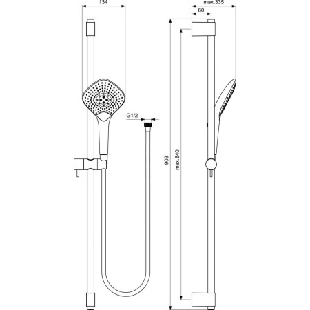 Душ комплект Ideal Standard - Idealrain EvoJET Diamond