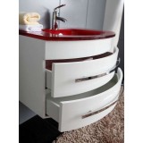Долен PVC шкаф 80 см бял със стъклена червена мивка 1 gds_pvc_ICP0853R
