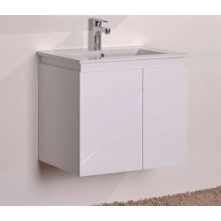 Долен PVC шкаф 61 см бял с порцеланова мивка gds_pvc_ICP6046W