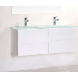 Долен PVC шкаф 120 см бял с бяла двойна стъклена мивка gds_pvc_ICP12055