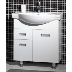 Долен PVC шкаф Capri 81 см  и порцеланова мивка, бял gds_pvc_ICP8037