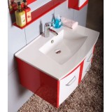 Комплект PVC шкаф, мивка, огледало, колона, червено-бял 4 gds_pvc_ICP7351R