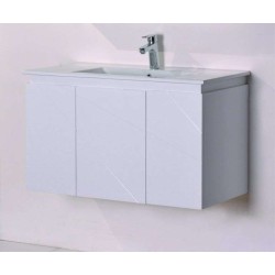 Долен конзолен PVC шкаф 91см, порцеланова мивка, бял gds_pvc_ICP9046