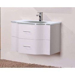 Долен PVC шкаф 80 см с бяла стъклена мивка, конзолен , бял gds_pvc_ICP8080W