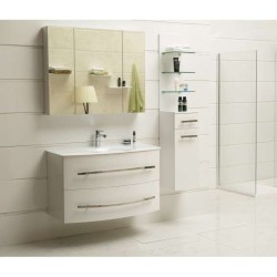 Комплект PVC шкаф 100см с мивка, горен шкаф, колона, бял gds_pvc_ICP105360W