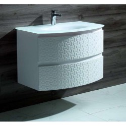 Долен PVC шкаф 80 см със стъклена мивка, конзолен, бял gds_pvc_ICP8055W