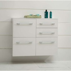 Двойна колона PVC бяла, конзолна 100х30х81,5 см с кош за пране gds_pvc_ICP10030