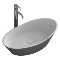 Овална мивка за плот 67 см от iStone, сива gds_ICB 683G