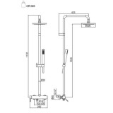 G-AlpiBlue душ колона черен мат 2 BU95RM2251NE