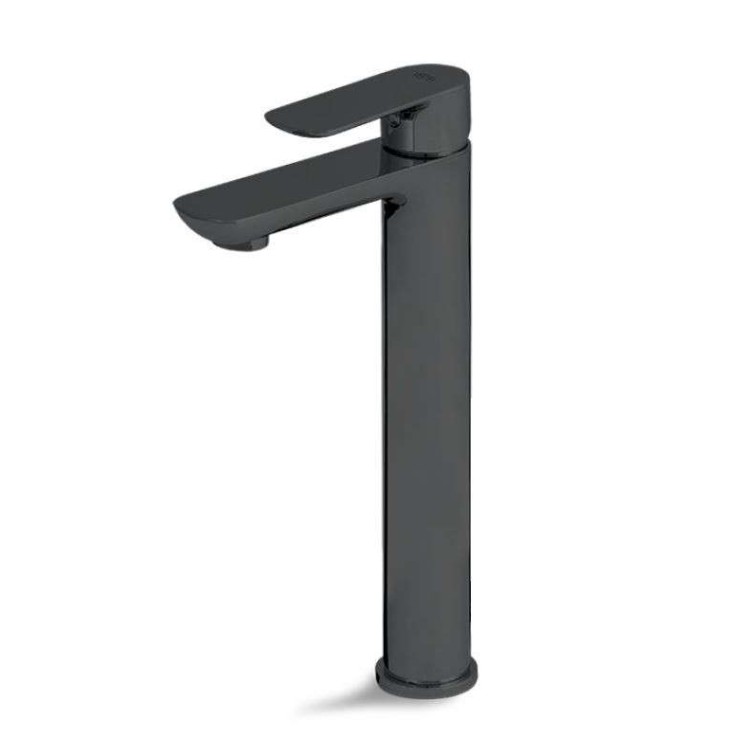 Vema Slate висок стоящ смесител за мивка тип купа, черен мат V14021.F0.202
