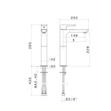 Vema Slate висок стоящ смесител за мивка тип купа, черен мат 2 V14021.F0.202