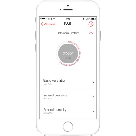 Смарт вентилатор с за баня Pax Norte с дистанционно Bluetooth управление, бял
