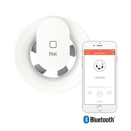 Смарт вентилатор с за баня Pax Norte с дистанционно Bluetooth управление, бял