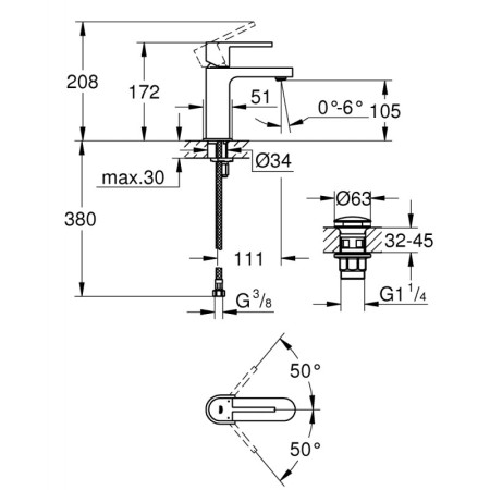 Grohe Click Plus Смесител за мивка, S-размер