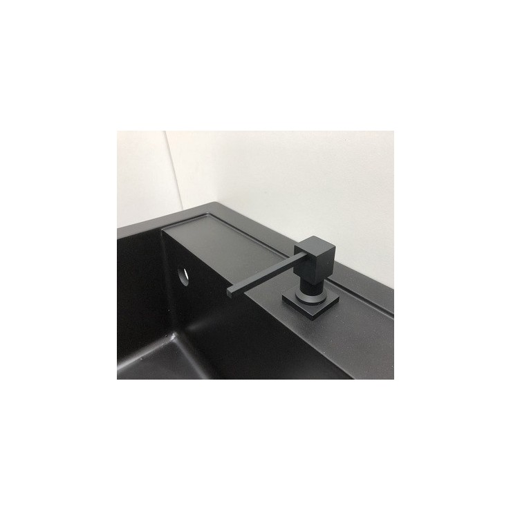 Quadro Black дозатор за сапун, за вграждане, черен мат gera_SDQB
