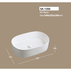 Мивка 56х36,5 см за плот, овал GDSSA 1266ES