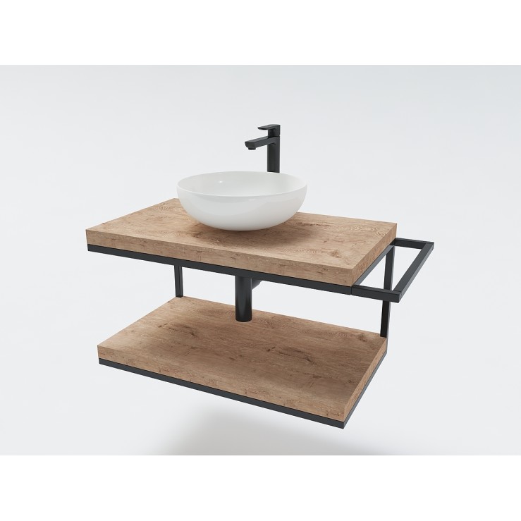 Долен шкаф Quadro 80 см с два дървени плота от масив quadro_80_2xwood