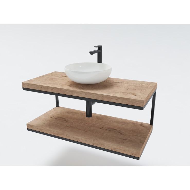 Долен шкаф Quadro 100 см с два дървени плота от масив quadro_100_2xwood