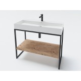 Долен шкаф Milano с дървен плот и мивка 100см 2 milano_100_wood