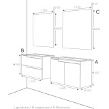 Arvipo Sharp долен шкаф с чекмеджета 65 см, дървесен декор 2 ar_sharp_dch