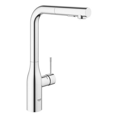 GROHE Essence кухненски смесител с L-чучур, издърпващ се душ с 2 функции