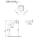 Bocchi ъглова супер компактна мивка 21.5x21.5см, черен мат 1 1392 004 0126