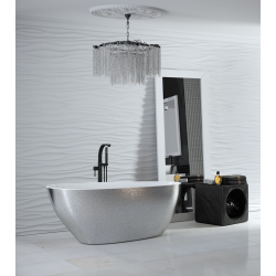 Besco Goya Glam 140 XS свободностояща вана 142х62 сребриста WMD-140-GS