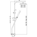 AQG Bold душ колона, квадратна хром 4 21LUC25LUD02