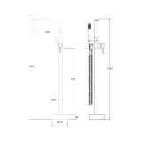 Besco Decco I Easy-Fix свободностоящ смесител за вана/душ, черен мат 1 BW-DI-CZ