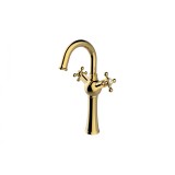 Стоящ смесител Besco Retro I висок за мивка, в златно 2 BU-RI-ZL