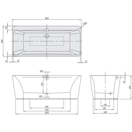 Villeroy & Boch Squaro Edge 12 Duo 180x80